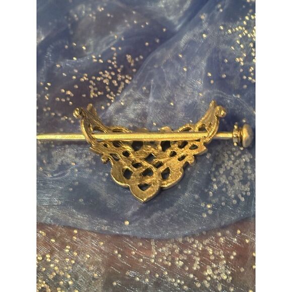 Silver Toned Celtic Knot Metal Viking Filigree Hair Slide Stick Clip Barrette - Picture 6 of 6